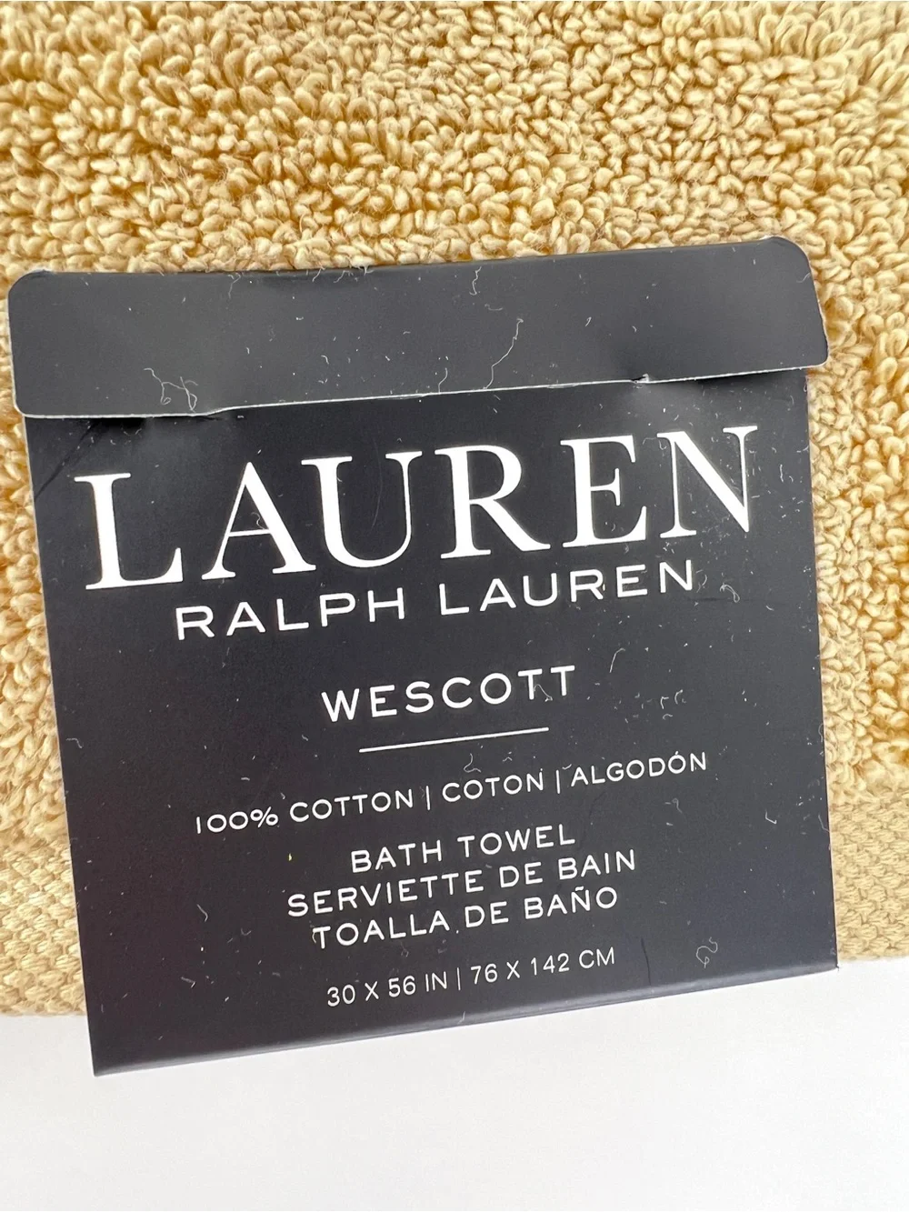 Ralph Lauren Wescott Bath Towels Soft Achre Plush 100% Cotton 2 Pc Set NEW